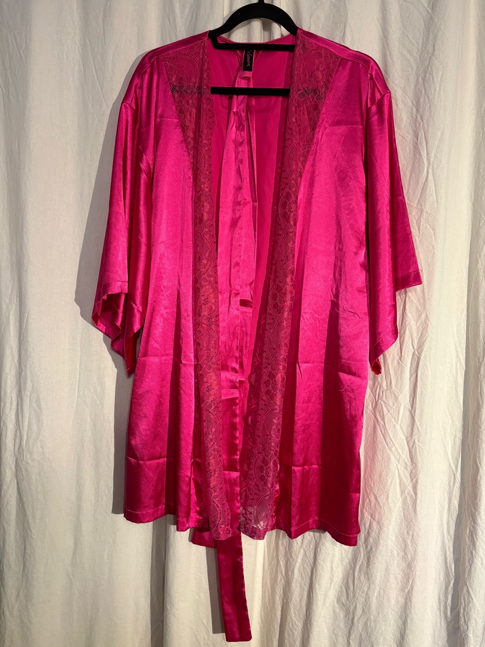La Senza Hot Pink Satin Kimono Robe